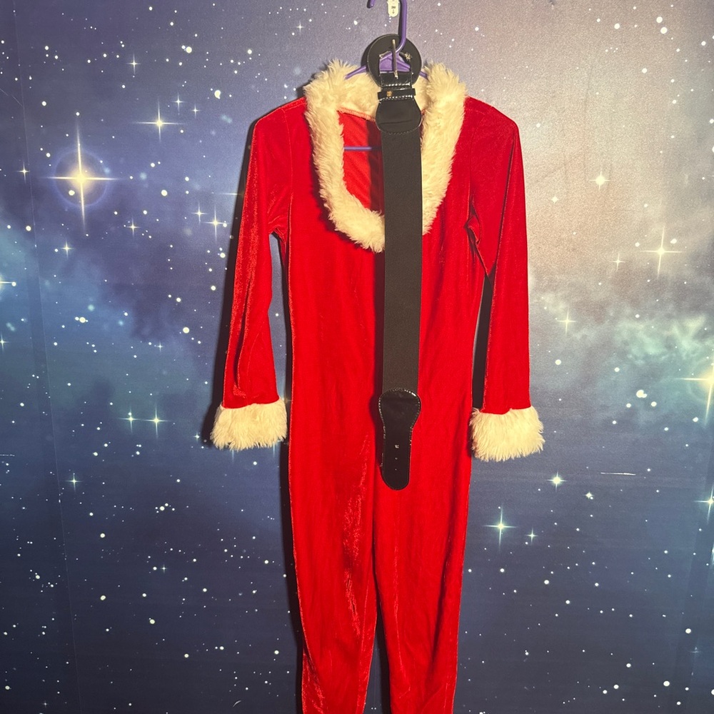 Christmas Santa Costume with Faux Fur Trim